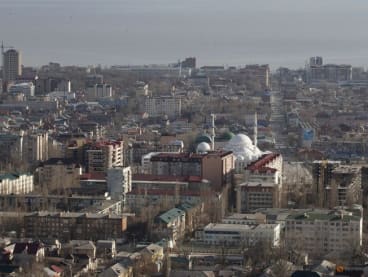 FILE PHOTO: An aerial view of the Dagestan capital of Makhachkala March 24, 2012.   REUTERS/Grigory Dukor